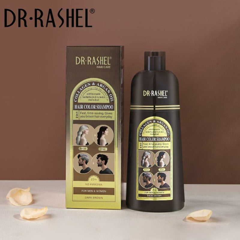 SHAMPOO CUBRE CANAS DR RASHEL - MARRON & NEGRO DE 400 ML